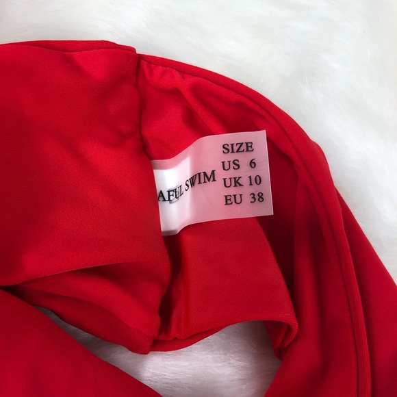 Zaful Bright Red Tie Front Padded Bikini Set - Picture 5 of 6